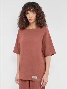 The Giving Movement Oversized T-shirt and Biker Shorts Set Terracotta XS